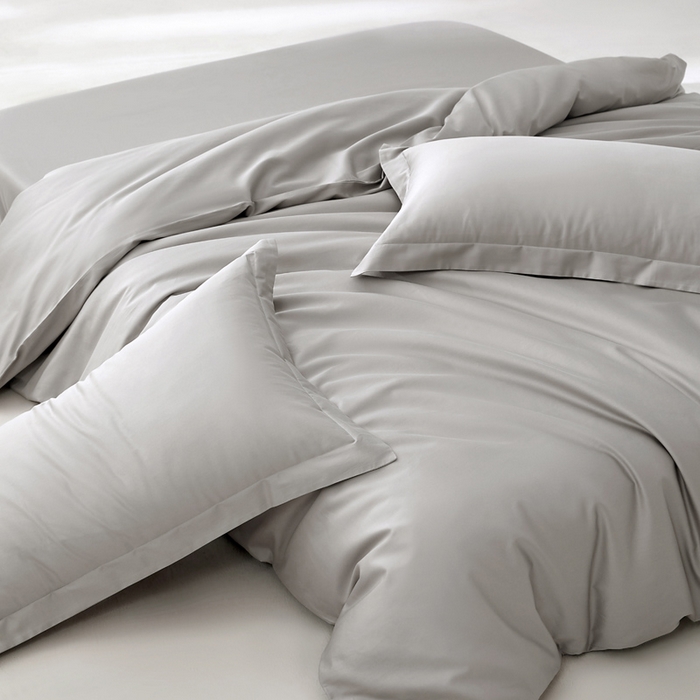 91家纺网 家纺一手货源 找家纺 轩和家居 2024新款A类50S贡缎长绒棉单被套系列 雅士灰