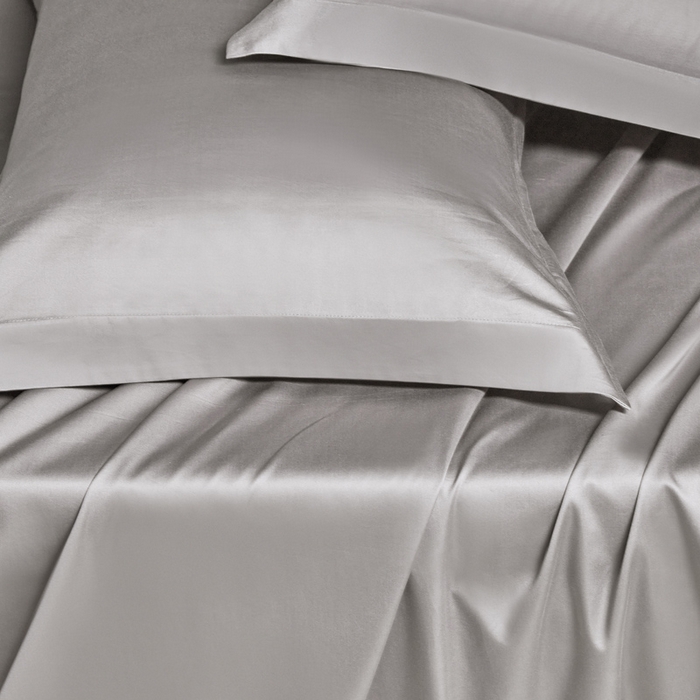 91家纺网 家纺一手货源 找家纺 轩和家居 2024新款A类50S贡缎长绒棉单床单系列 梦境灰