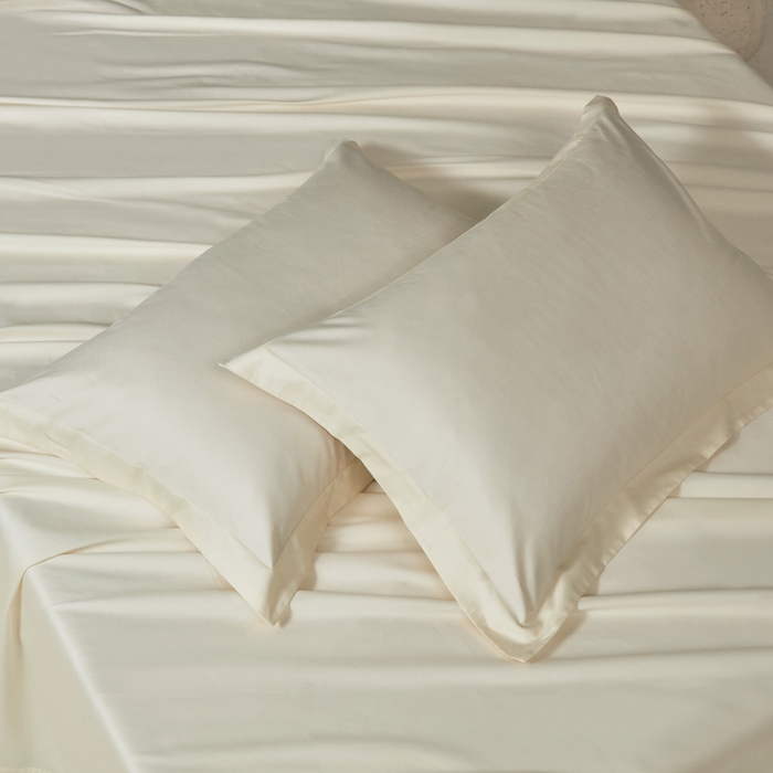 91家纺网 家纺一手货源 找家纺 轩和家居 2024新款A类50S贡缎长绒棉单床单系列 奶芋黄