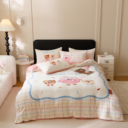 91家纺网 家纺一手货源 找家纺 （总）悦然毛巾被 2024新款大版牛奶绒四件套