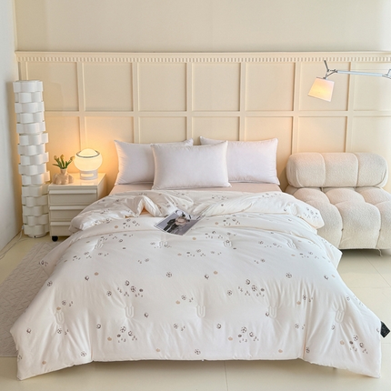 丽卡家纺（原丽卡家纺） 2024新款7A抗菌艾阳棉提花大豆被子被芯 绵意春秋被