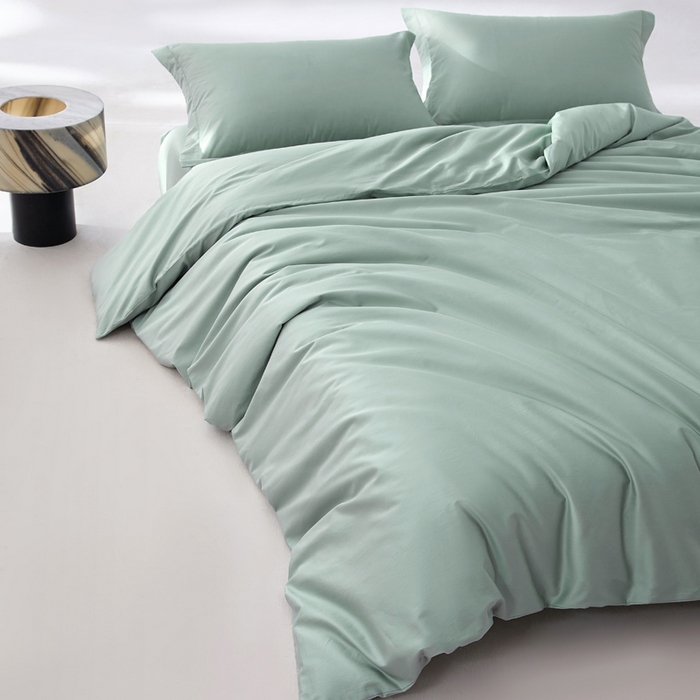 91家纺网 家纺一手货源 找家纺 轩和家居 2024新款A类50S贡缎长绒棉单被套系列 薄荷绿