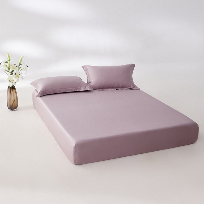 91家纺网 家纺一手货源 找家纺 轩和家居 2024新款A类50S贡缎长绒棉单床笠系列 丹麦紫