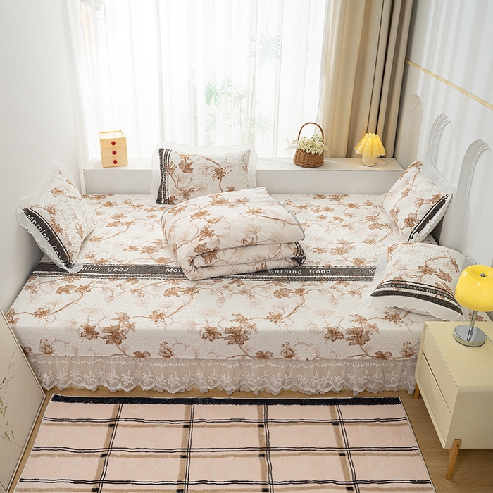 91家纺网 家纺一手货源 找家纺 冬然 2024新款牛奶绒床盖榻榻米床盖炕盖水木年华