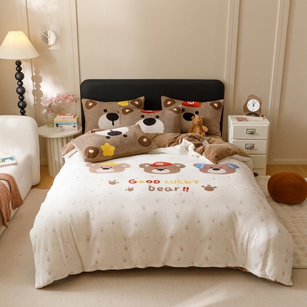 91家纺网 家纺一手货源 找家纺 （总）悦然毛巾被 2024新款大版牛奶绒四件套