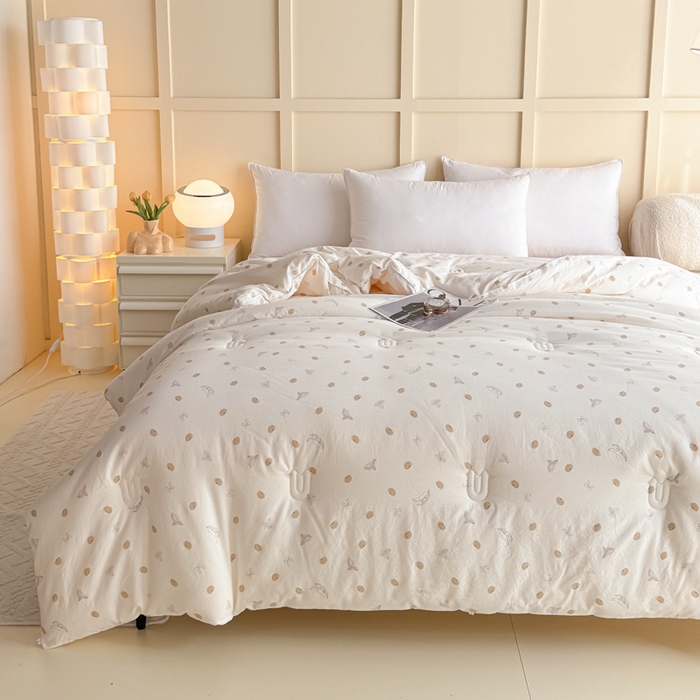 91家纺网 家纺一手货源 找家纺 丽卡家纺（原丽卡家纺） 2024新款7A抗菌艾阳棉提花大豆被子被芯 1号豆春秋被