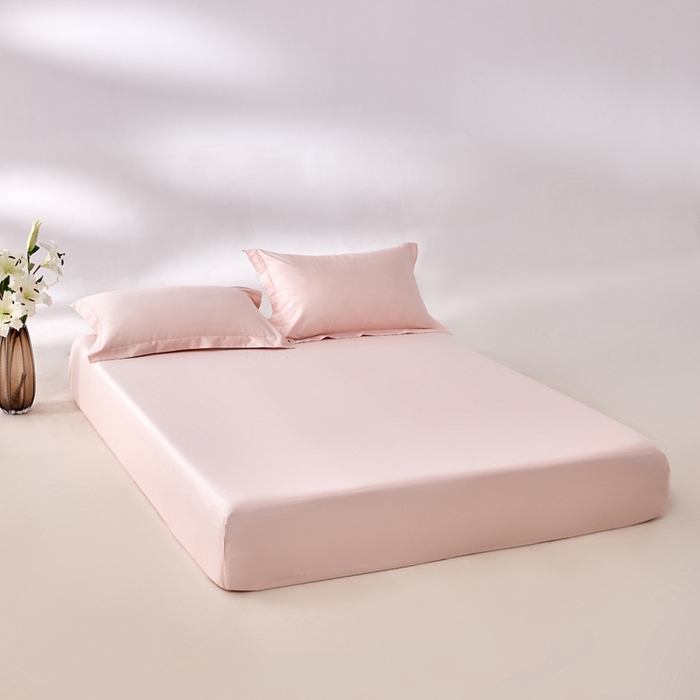 91家纺网 家纺一手货源 找家纺 轩和家居 2024新款A类50S贡缎长绒棉单床笠系列 蜜桃粉