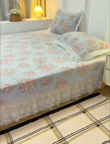 91家纺网 家纺一手货源 找家纺 冬然 2024新款牛奶绒床盖榻榻米床盖炕盖初夏