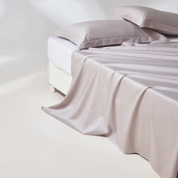 91家纺网 家纺一手货源 找家纺 轩和家居 2024新款A类50S贡缎长绒棉单床单系列 雅士灰