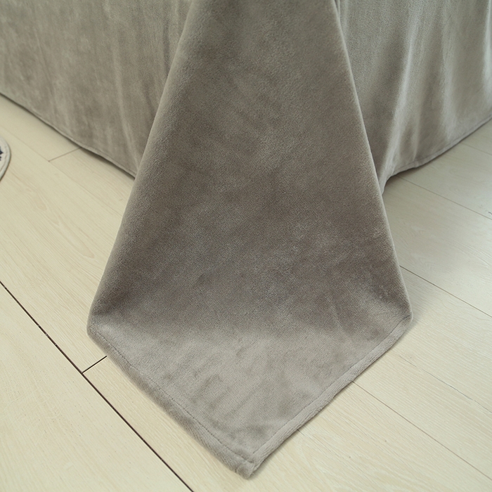 91家纺网 家纺一手货源 找家纺 大渔生活 2025新款高克重卡通牛奶绒刺绣四件套--耶耶狗 耶耶狗-灰