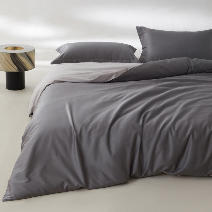 91家纺网 家纺一手货源 找家纺 轩和家居 2024新款A类50S贡缎长绒棉四件套系列 梦境灰+雅士灰