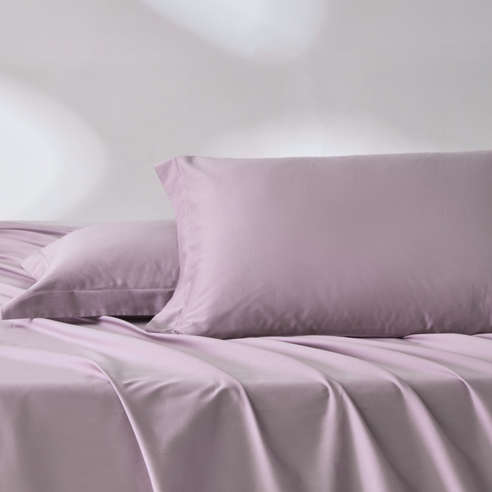 91家纺网 家纺一手货源 找家纺 轩和家居 2024新款A类50S贡缎长绒棉单枕套系列 丹麦紫