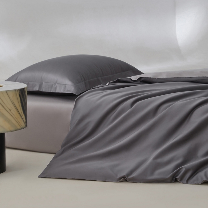91家纺网 家纺一手货源 找家纺 轩和家居 2024新款A类50S贡缎长绒棉四件套系列 梦境灰+雅士灰