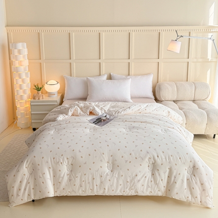 91家纺网 家纺一手货源 找家纺 丽卡家纺（原丽卡家纺） 2024新款7A抗菌艾阳棉提花大豆被子被芯 1号豆春秋被