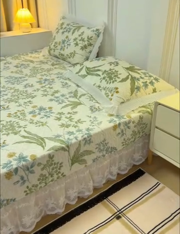 91家纺网 家纺一手货源 找家纺 冬然 2024新款牛奶绒床盖榻榻米床盖炕盖浪漫花季