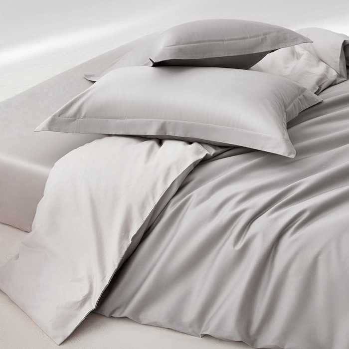 91家纺网 家纺一手货源 找家纺 轩和家居 2024新款A类50S贡缎长绒棉单被套系列 雅士灰+迷雾灰