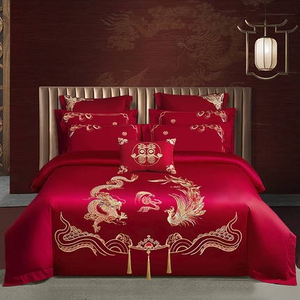 91家纺网 家纺一手货源 找家纺 （总）张公子婚庆馆 2025新款全棉40s喷气四件套婚庆系列