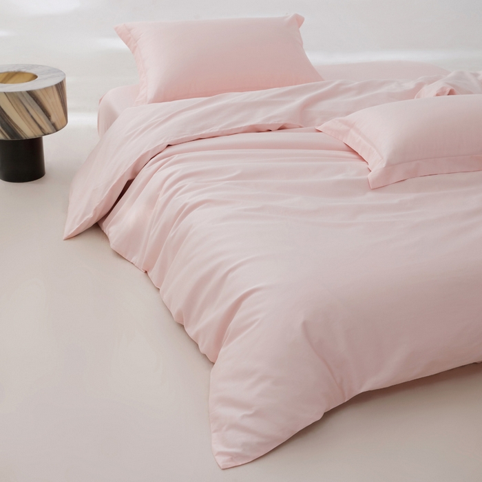 91家纺网 家纺一手货源 找家纺 轩和家居 2024新款A类50S贡缎长绒棉单被套系列 夏恋粉