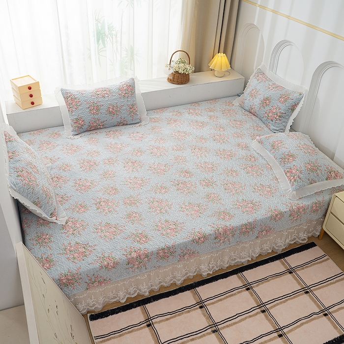 91家纺网 家纺一手货源 找家纺 冬然 2024新款牛奶绒床盖榻榻米床盖炕盖初夏