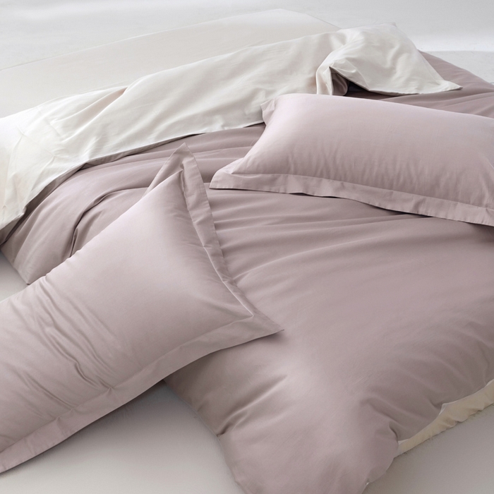 91家纺网 家纺一手货源 找家纺 轩和家居 2024新款A类50S贡缎长绒棉单被套系列 丹麦紫+迷雾灰