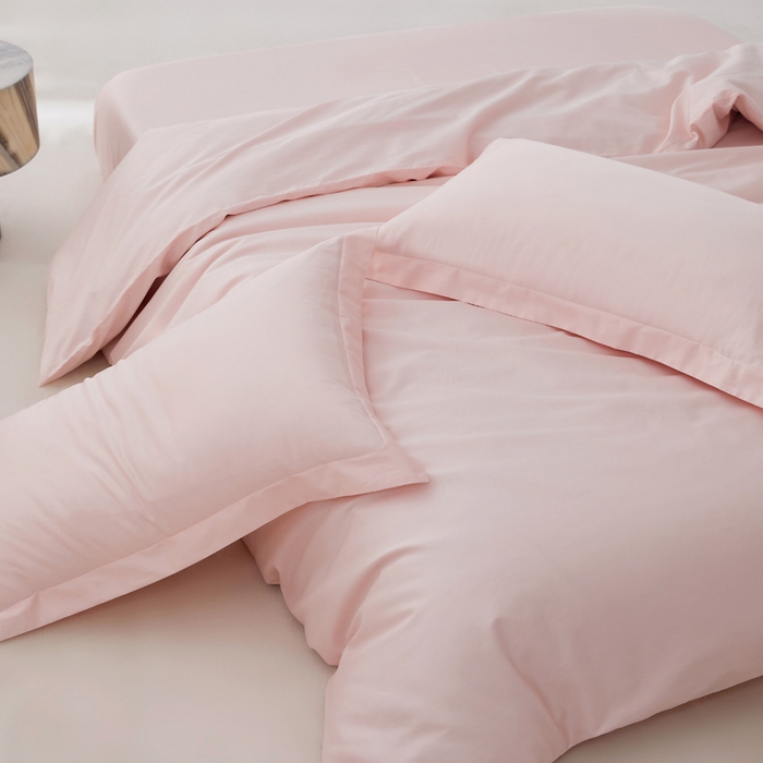 91家纺网 家纺一手货源 找家纺 轩和家居 2024新款A类50S贡缎长绒棉单被套系列 夏恋粉