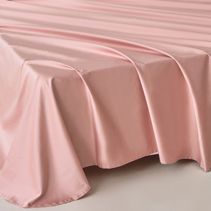 91家纺网 家纺一手货源 找家纺 轩和家居 2024新款A类50S贡缎长绒棉单床单系列 复古粉