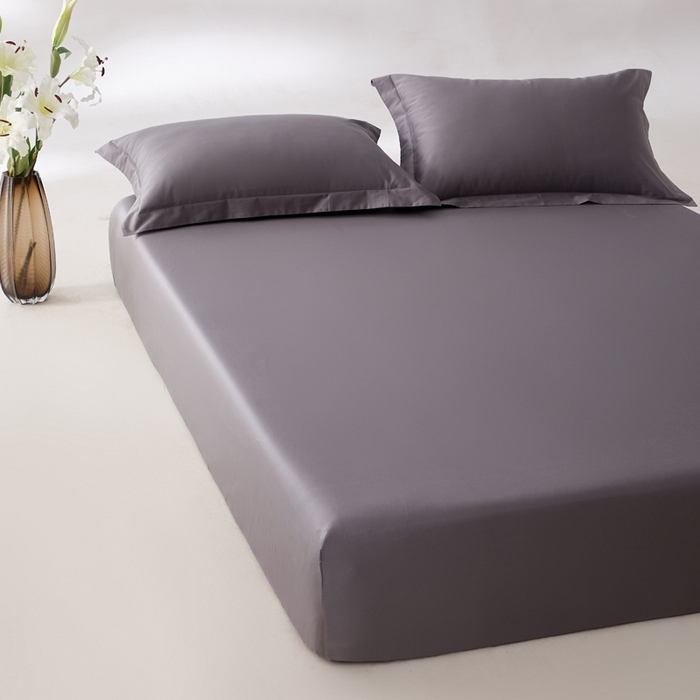 91家纺网 家纺一手货源 找家纺 轩和家居 2024新款A类50S贡缎长绒棉单床笠系列 梦境灰