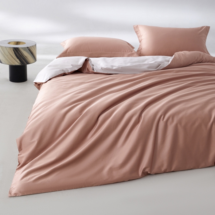 91家纺网 家纺一手货源 找家纺 轩和家居 2024新款A类50S贡缎长绒棉四件套系列 罗卡芙+迷雾灰