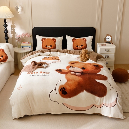 91家纺网 家纺一手货源 找家纺 （总）悦然毛巾被 2024新款大版牛奶绒四件套