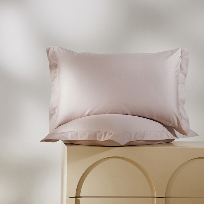 91家纺网 家纺一手货源 找家纺 轩和家居 2024新款A类50S贡缎长绒棉单枕套系列 迷雾灰