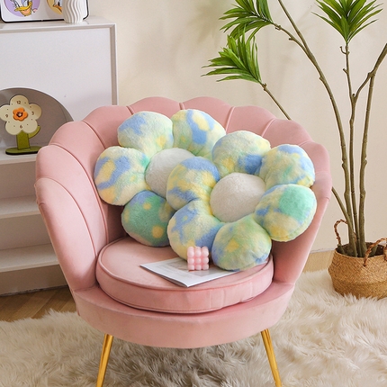 91家纺网 家纺一手货源 找家纺 2024新款秋冬扎染绒玩偶公仔儿童玩具礼品直播赠品-扎染花瓣 扎染-绿色