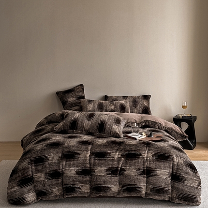 91家纺网 家纺一手货源 找家纺 （总）网客家纺 2024新款兔毛绒牛奶绒印花四件套-繁花系列