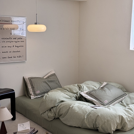 2024新款全棉13370数码印花四件套-塔可可系列第二组 塔可可绿第二组