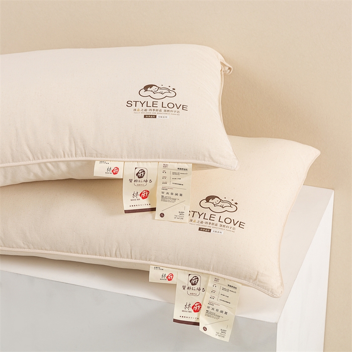 91家纺网 家纺一手货源 找家纺 芯奇想 2024新款style 本色棉麻枕 枕头枕芯 棉麻舒适枕-单边款高枕48*74