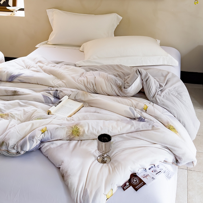 91家纺网 家纺一手货源 找家纺 丽卡家纺（原丽卡家纺） 2024新款7A抗菌艾阳棉提绒春秋被冬被子被芯 晨露芳华春秋被