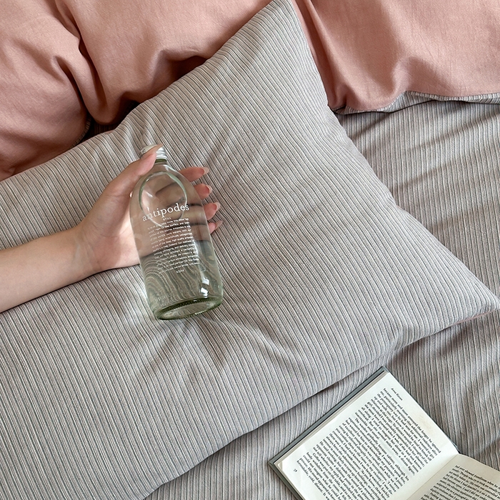 91家纺网 家纺一手货源 找家纺 2024新款全棉水洗提花工艺四件套-时光巴黎 时光蓝条