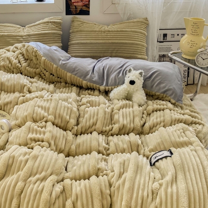 2025新款秋冬澳密绒保暖四件套-雪瑞系列 雪瑞-浅咖