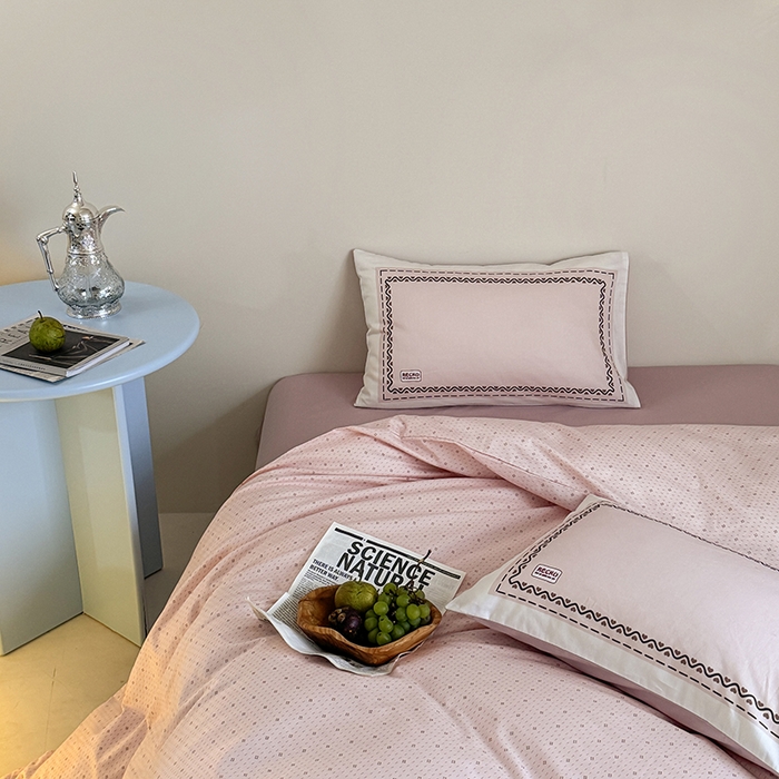 91家纺网 家纺一手货源 找家纺 2024新款全棉13370数码印花四件套-塔可可系列第一组 塔可可粉