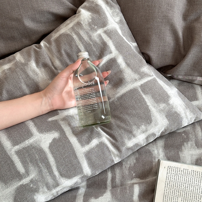 91家纺网 家纺一手货源 找家纺 2024新款全棉水洗提花工艺四件套-空间 空间灰