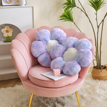 91家纺网 家纺一手货源 找家纺 2024新款秋冬扎染绒玩偶公仔儿童玩具礼品直播赠品-扎染花瓣 扎染-紫色