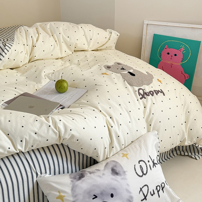 91家纺网 家纺一手货源 找家纺 （总）2024新款全棉数码毛巾绣ins系列四件套