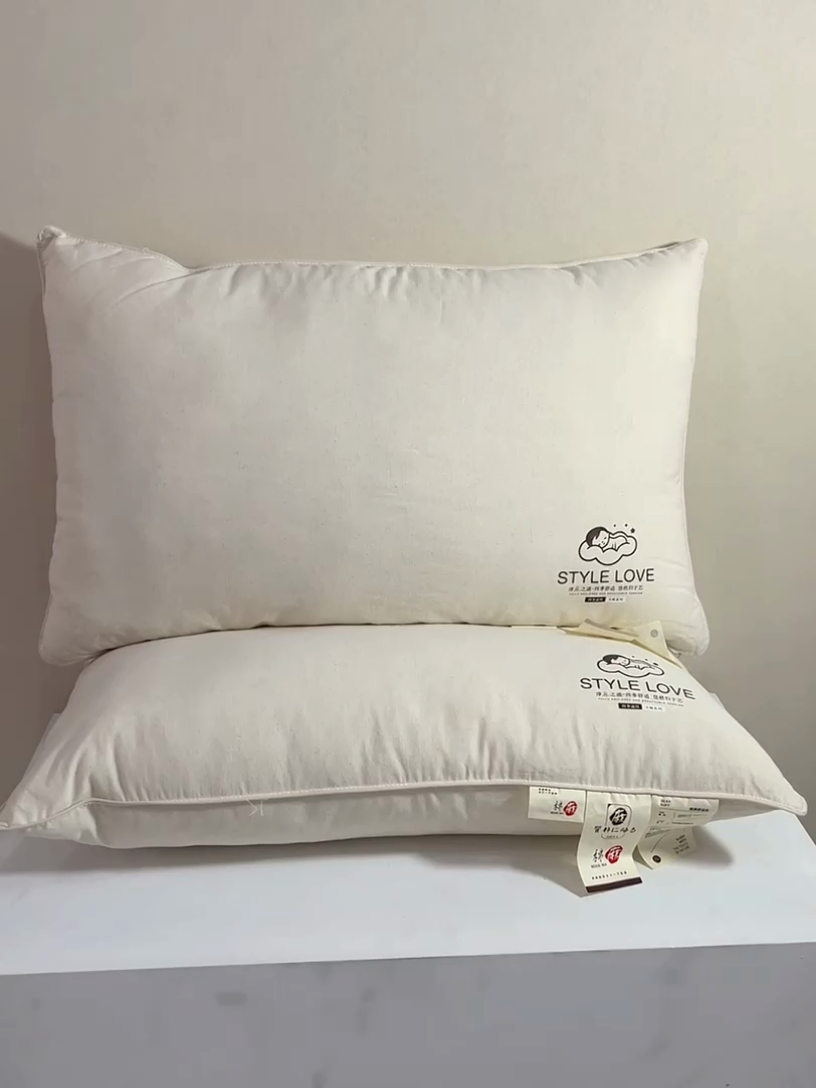 91家纺网 家纺一手货源 找家纺 芯奇想 2024新款style 本色棉麻枕 枕头枕芯 棉麻舒适枕-单边款高枕48*74