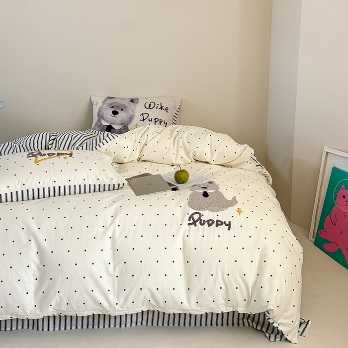 91家纺网 家纺一手货源 找家纺 （总）2024新款全棉数码毛巾绣ins系列四件套