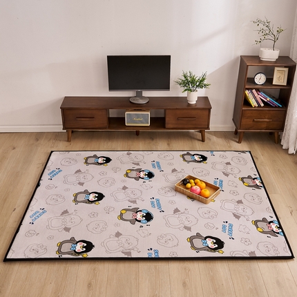 91家纺网 家纺一手货源 找家纺 2024新款高克重牛奶绒海绵地垫 企鹅星星