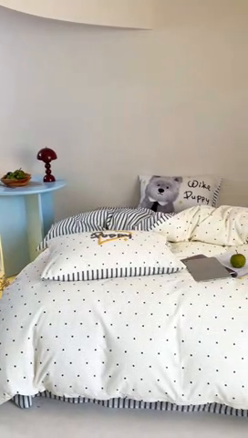 91家纺网 家纺一手货源 找家纺 2024新款全棉数码毛巾绣ins系列四件套 狗狗先生