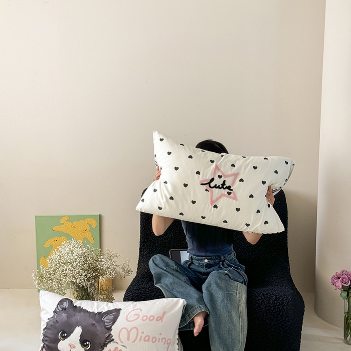 91家纺网 家纺一手货源 找家纺 2024新款全棉数码毛巾绣ins系列四件套 奶牛猫