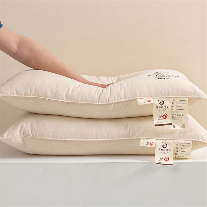 91家纺网 家纺一手货源 找家纺 芯奇想 2024新款style 本色棉麻枕 枕头枕芯 棉麻舒适枕-单边款高枕48*74