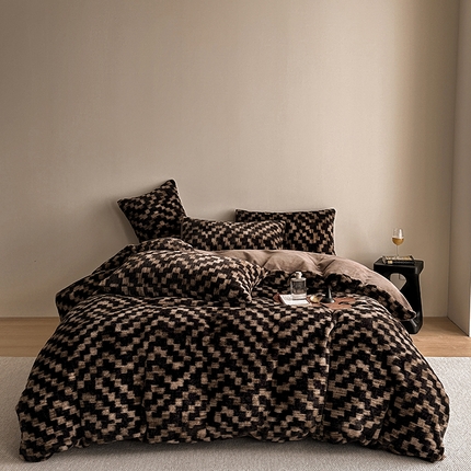 91家纺网 家纺一手货源 找家纺 （总）网客家纺 2024新款兔毛绒牛奶绒印花四件套-繁花系列