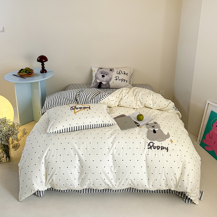 91家纺网 家纺一手货源 找家纺 （总）2024新款全棉数码毛巾绣ins系列四件套