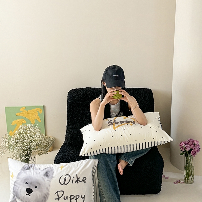 91家纺网 家纺一手货源 找家纺 2024新款全棉数码毛巾绣ins系列四件套 狗狗先生